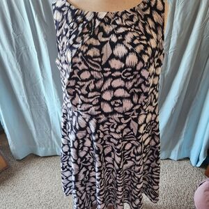 Signature Blue and White Abstract Midi Dress